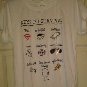 Keys to survival t shirt sz sm by Freeze